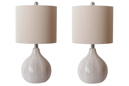 Haines Furniture Outlet - Ashley Furniture - Rainermen Lighting - Table Lamp (Set of 2) / Off White - L180024X2