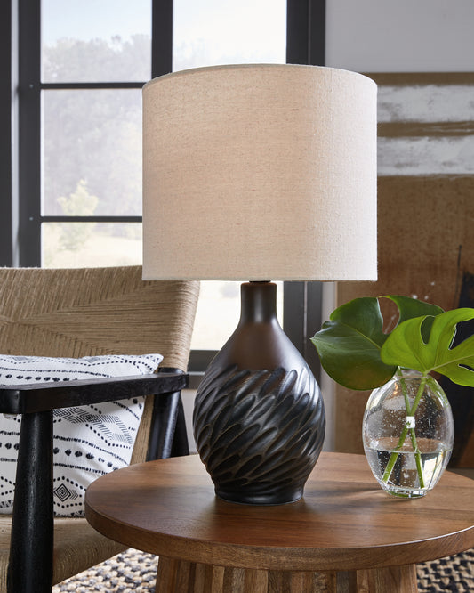Haines Furniture Outlet - Ashley Furniture - Garinton Lighting - Table Lamp (Set of 2) / Black - L180184X2