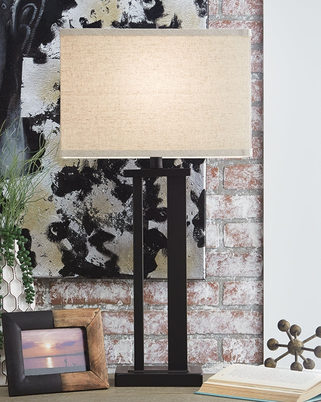 Haines Furniture Outlet - Ashley Furniture - Aniela Lighting - Metal Table Lamp (Set of 2) / Bronze Finish - L204074