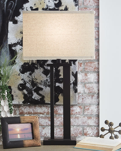 Haines Furniture Outlet - Ashley Furniture - Aniela Lighting - Metal Table Lamp (Set of 2) / Bronze Finish - L204074