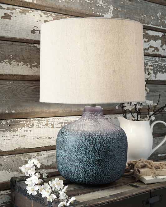 Haines Furniture Outlet - Ashley Furniture - Malthace Lighting - Table Lamp (Set of 2) / Patina - L207304X2