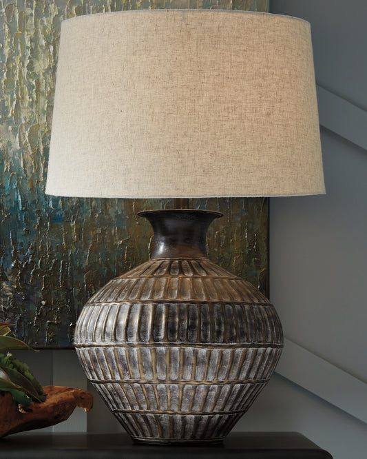 Haines Furniture Outlet - Ashley Furniture - Magan Lighting - Table Lamp (Set of 2) / Antique Bronze Finish - L207354X2