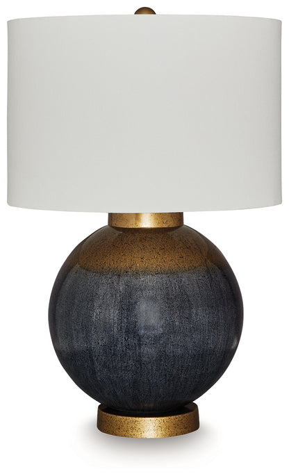 Haines Furniture Outlet - Ashley Furniture - Adara Lighting - Metal Table Lamp (1/CN) / Blue/Gold Finish - L207564