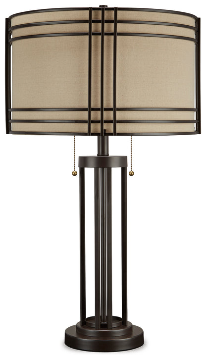Haines Furniture Outlet - Ashley Furniture - Hanswell Lighting - Table Lamp (Set of 2) / Dark Brown - L208294X2