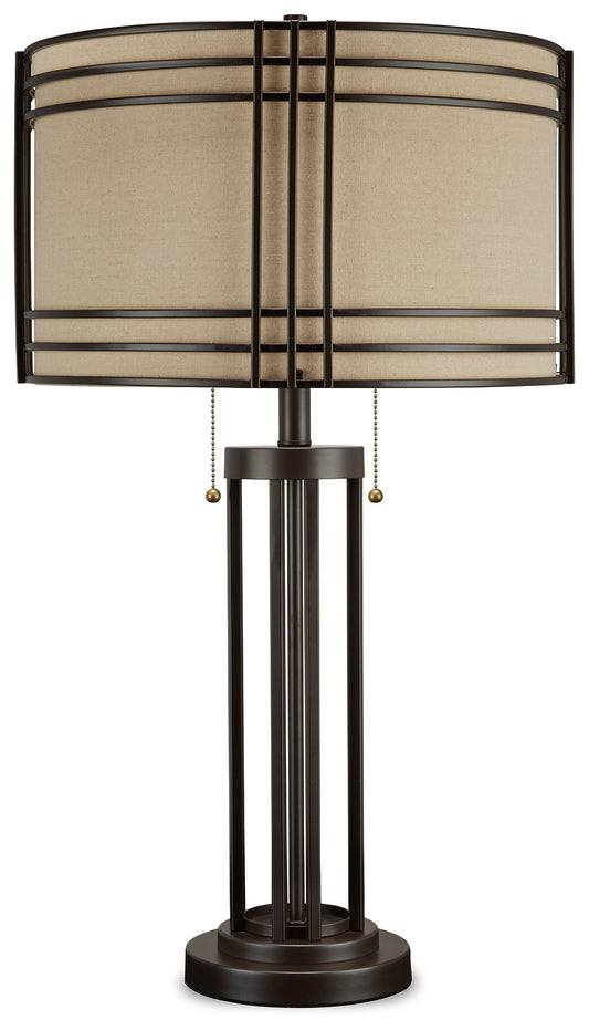 Haines Furniture Outlet - Ashley Furniture - Hanswell Lighting - Table Lamp (Set of 2) / Dark Brown - L208294X2