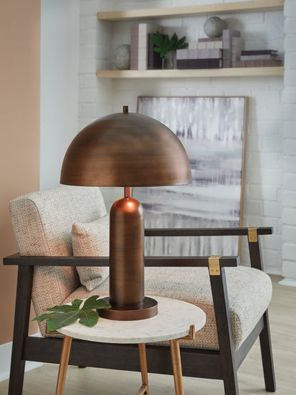 Haines Furniture Outlet - Ashley Furniture - Wendfield Lighting - Metal Table Lamp (1/CN) / Antique Copper Finish - L208434