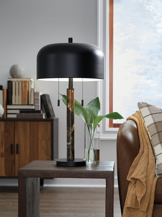 Haines Furniture Outlet - Ashley Furniture - Alanbert Lighting - Metal Table Lamp (1/CN) / Brown/Black - L208454