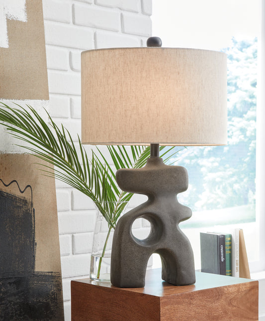 Haines Furniture Outlet - Ashley Furniture - Danacy Lighting - Table Lamp (Set of 2) / Distressed Black - L235754X2