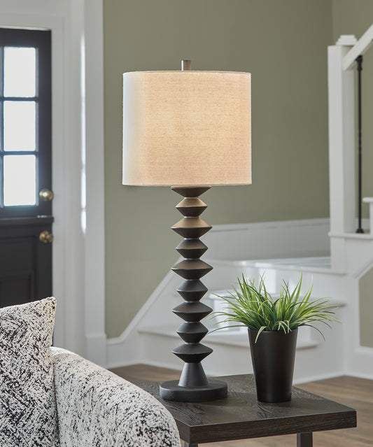 Haines Furniture Outlet - Ashley Furniture - Luanndon Lighting - 2-Piece Lamp Set / Black - L235783X2