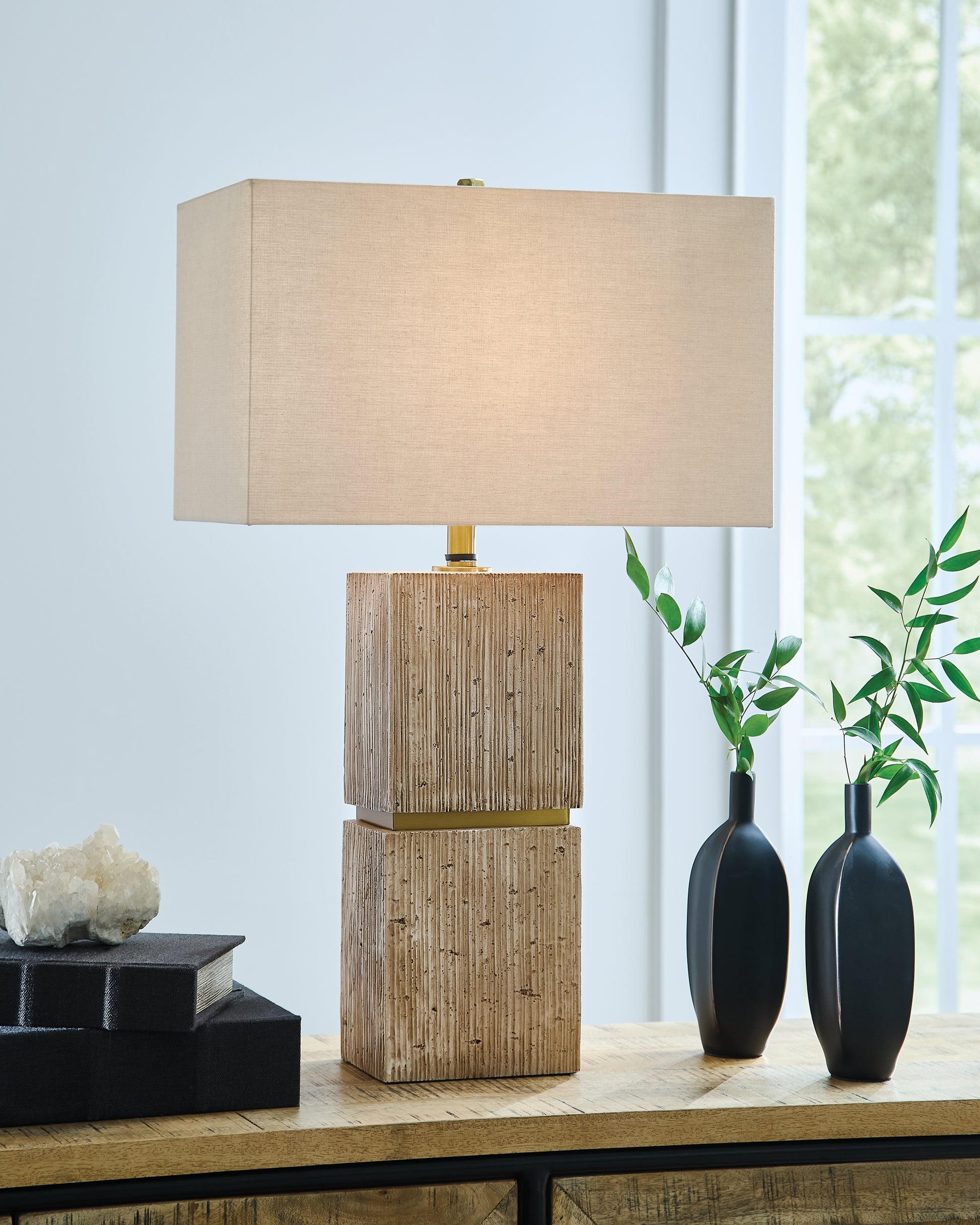 Haines Furniture Outlet - Ashley Furniture - Laddner Lighting - Poly Table Lamp (1/CN) - L236054