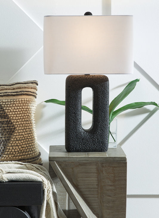 Haines Furniture Outlet - Ashley Furniture - Wimmings Lighting - Poly Table Lamp (Set of 2) / Black - L243654
