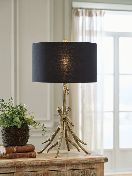 Haines Furniture Outlet - Ashley Furniture - Josney Lighting - 2-Piece Lamp Set / Antique Gold Finish - L317034X2