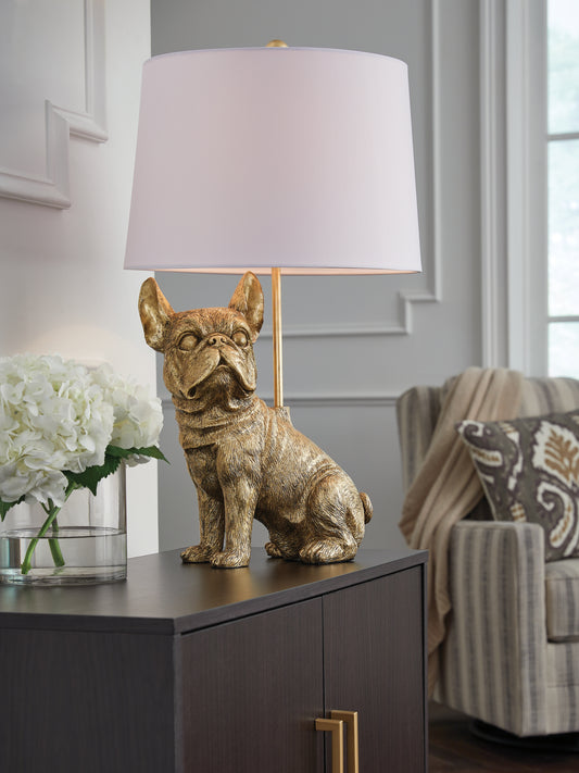 Haines Furniture Outlet - Ashley Furniture - Wadeland Lighting - Poly Table Lamp (1/CN) / Gold Finish - L317054