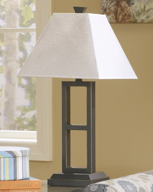 Haines Furniture Outlet - Ashley Furniture - Deidra Lighting - Metal Table Lamp (Set of 2) / Black - L318924