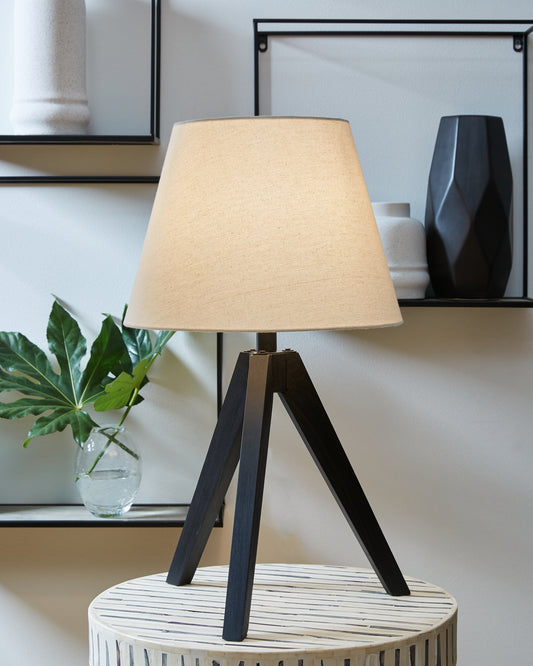 Haines Furniture Outlet - Ashley Furniture - Laifland Lighting - Wood Table Lamp (Set of 2) / Black - L329074