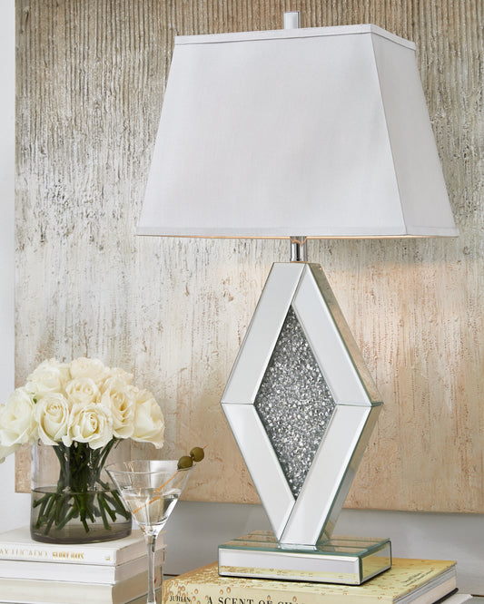 Haines Furniture Outlet - Ashley Furniture - Prunella Lighting - Table Lamp (Set of 2) / Silver Finish - L429034X2
