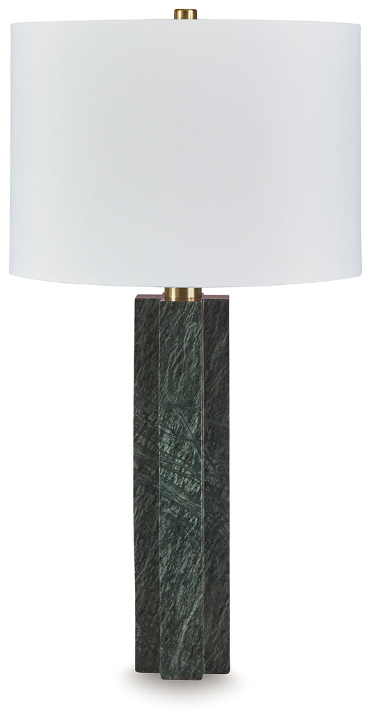 Haines Furniture Outlet - Ashley Furniture - Keegan Lighting - Marble Table Lamp (1/CN) / Green - L429084