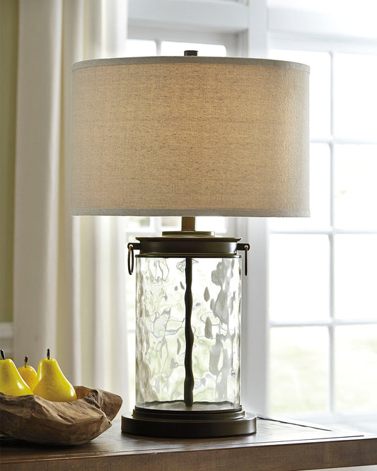Haines Furniture Outlet - Ashley Furniture - Tailynn Lighting - Table Lamp (Set of 2) / Clear/Bronze Finish - L430324X2