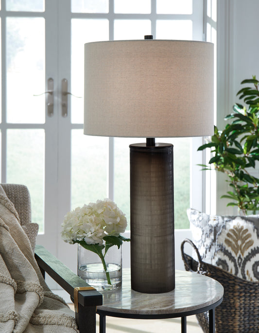 Haines Furniture Outlet - Ashley Furniture - Dingerly Lighting - Glass Table Lamp (1/CN) / Brown - L430824