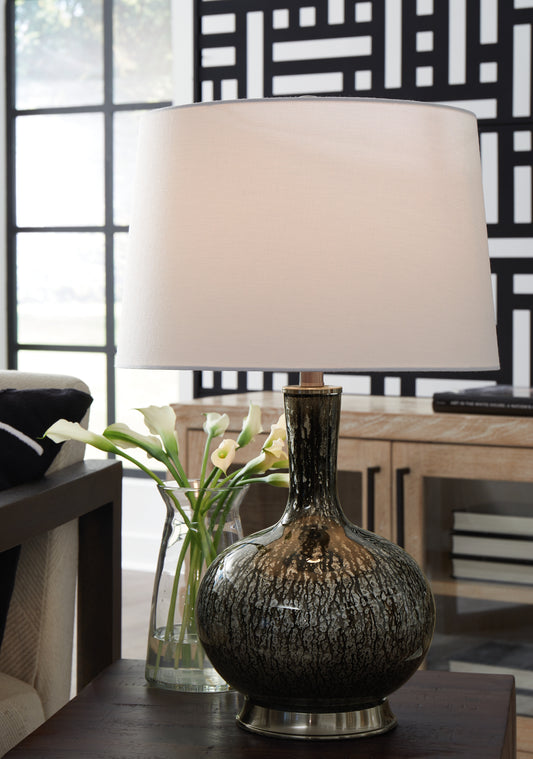 Haines Furniture Outlet - Ashley Furniture - Tenslow Lighting - Glass Table Lamp (1/CN) / Antique Black - L430844