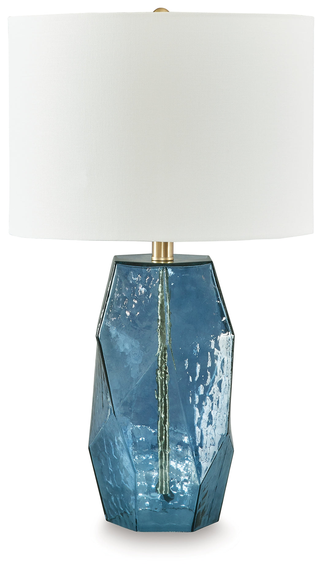 Haines Furniture Outlet - Ashley Furniture - Tallow Lighting - Glass Table Lamp (1/CN) / Blue - L430854