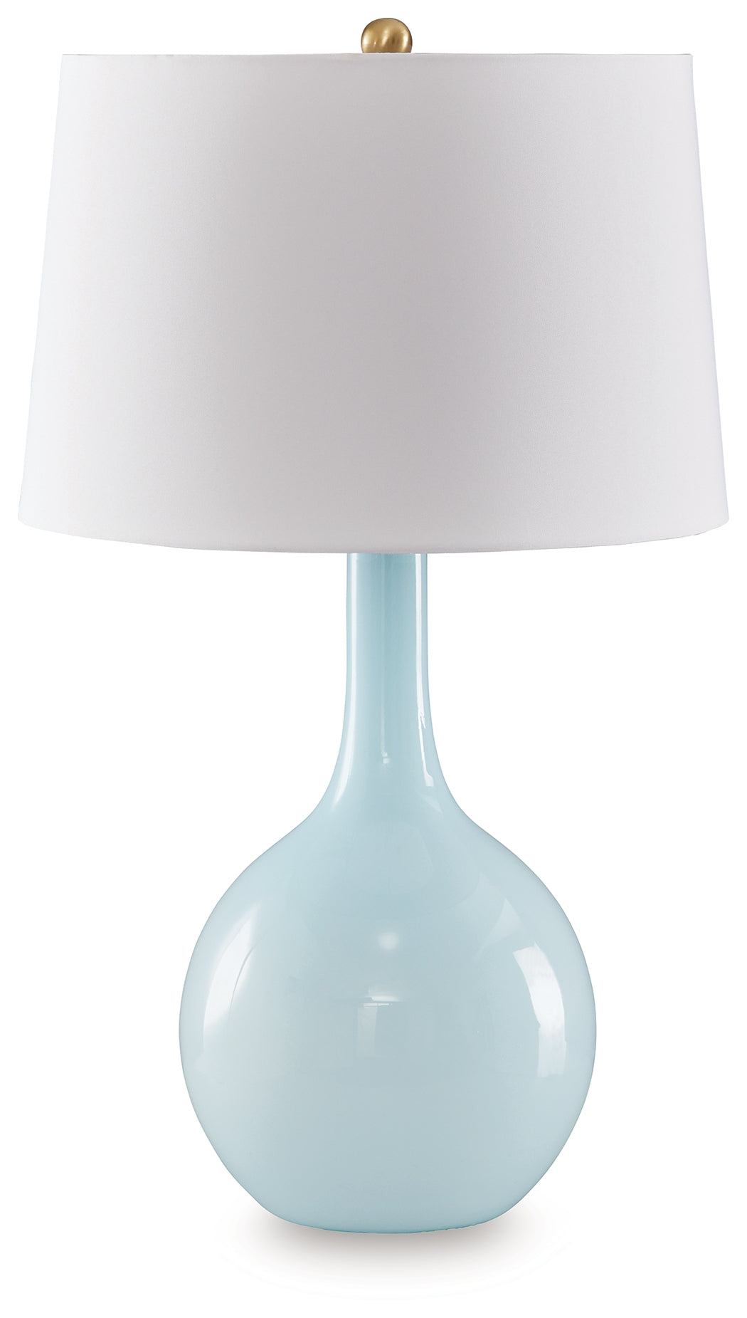 Haines Furniture Outlet - Ashley Furniture - Rylanton Lighting - Glass Table Lamp (1/CN) / Aqua - L430874