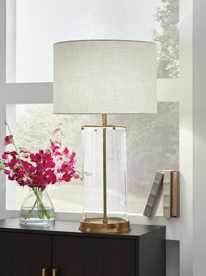 Haines Furniture Outlet - Ashley Furniture - Gizeh Lighting - Glass Table Lamp (1/CN) - L430954