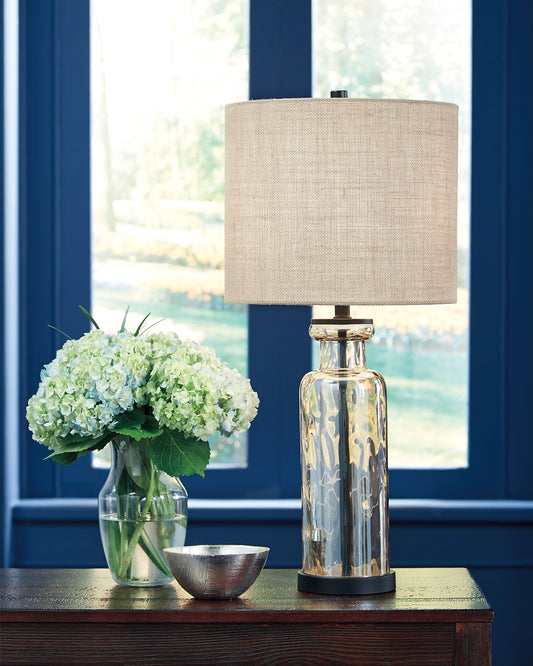 Haines Furniture Outlet - Ashley Furniture - Laurentia Lighting - Table Lamp (Set of 2) / Champagne - L431414X2
