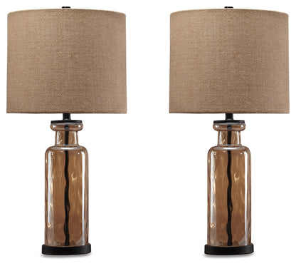 Haines Furniture Outlet - Ashley Furniture - Laurentia Lighting - Table Lamp (Set of 2) / Champagne - L431414X2