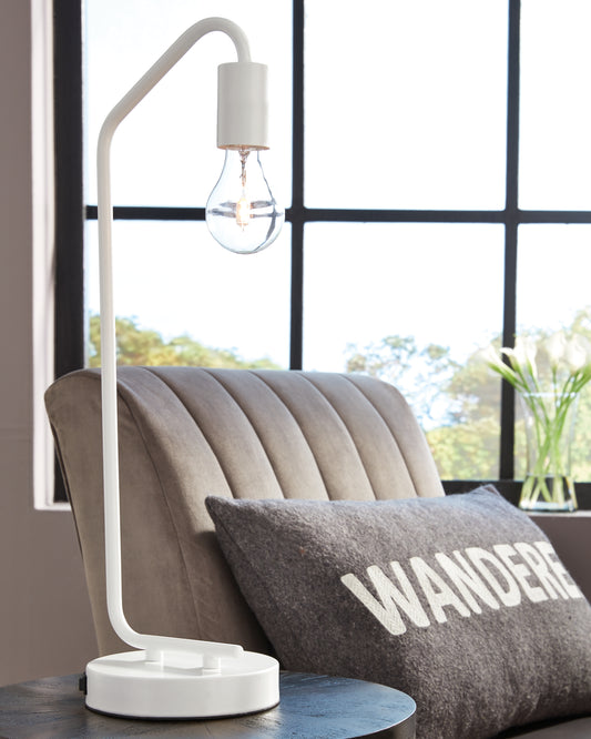 Haines Furniture Outlet - Ashley Furniture - Covybend Lighting - Metal Desk Lamp (1/CN) / White - L734322