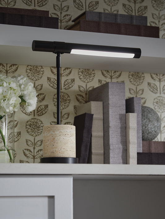 Haines Furniture Outlet - Ashley Furniture - Vinmour Lighting - Metal Desk Lamp (1/CN) / Brown/Beige - L734402