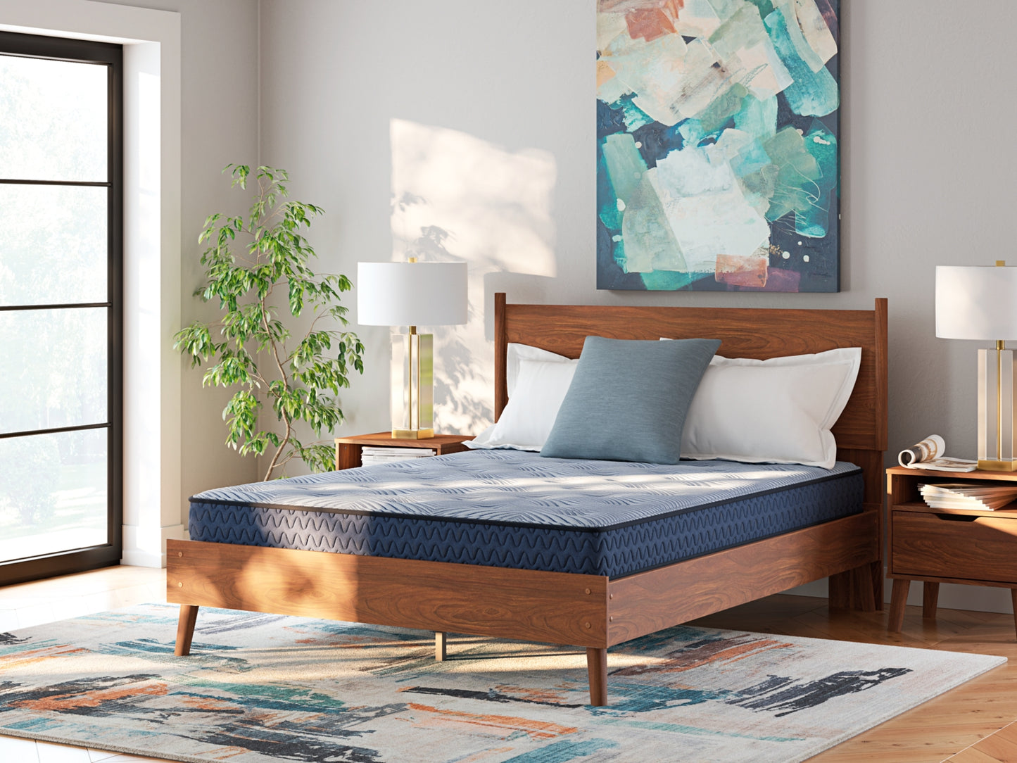 Haines Furniture Outlet - Ashley Furniture - Peak 2.0 Bonnell Mattresses - Twin / Light Blue - M20111