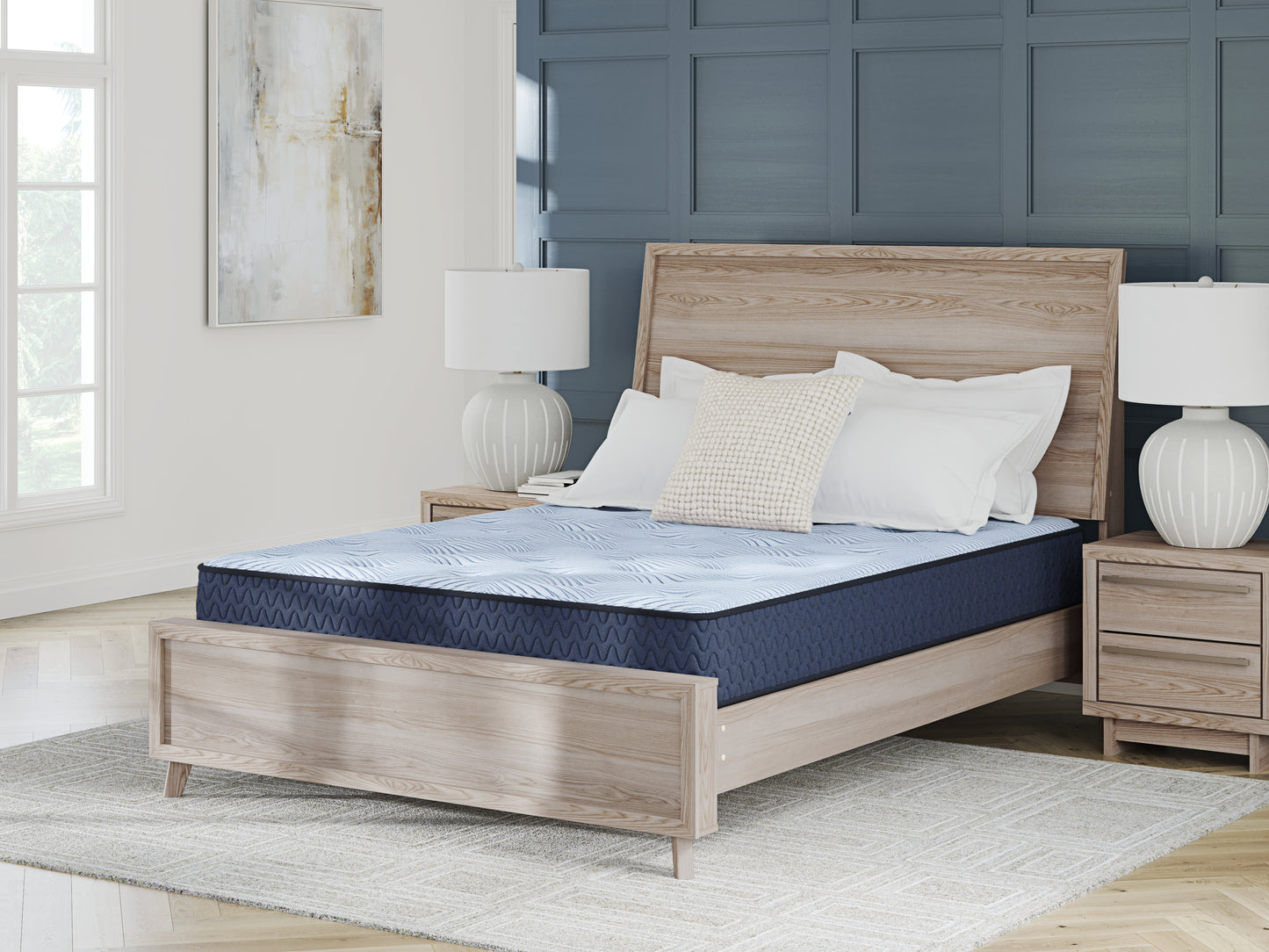 Haines Furniture Outlet - Ashley Furniture - Peak 2.0 10 Hybrid Mattresses - California King / Light Blue - M20251