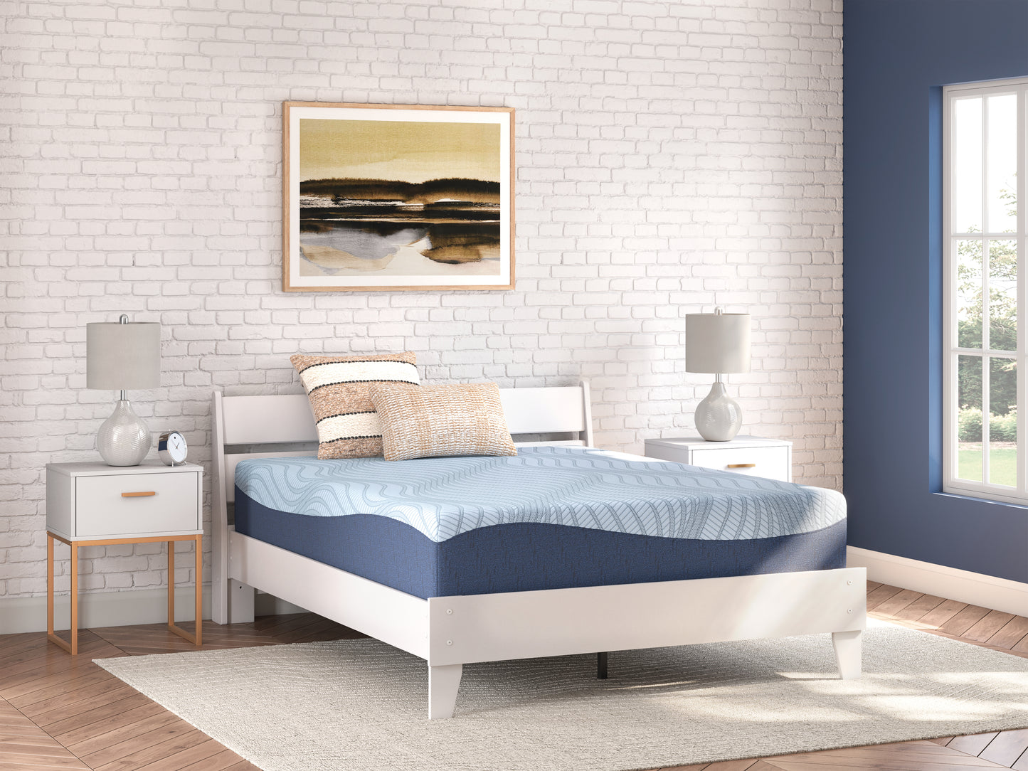 Haines Furniture Outlet - Ashley Furniture - Peak 2.0 12 Memory Foam Mattresses - California King / White - M20651