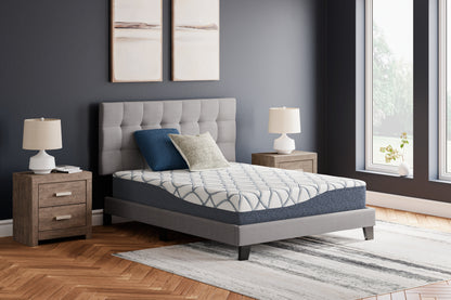 Haines Furniture Outlet - Ashley Furniture - 10 Inch Chime Elite 2.0 Mattresses - Twin / White/Blue - M42511