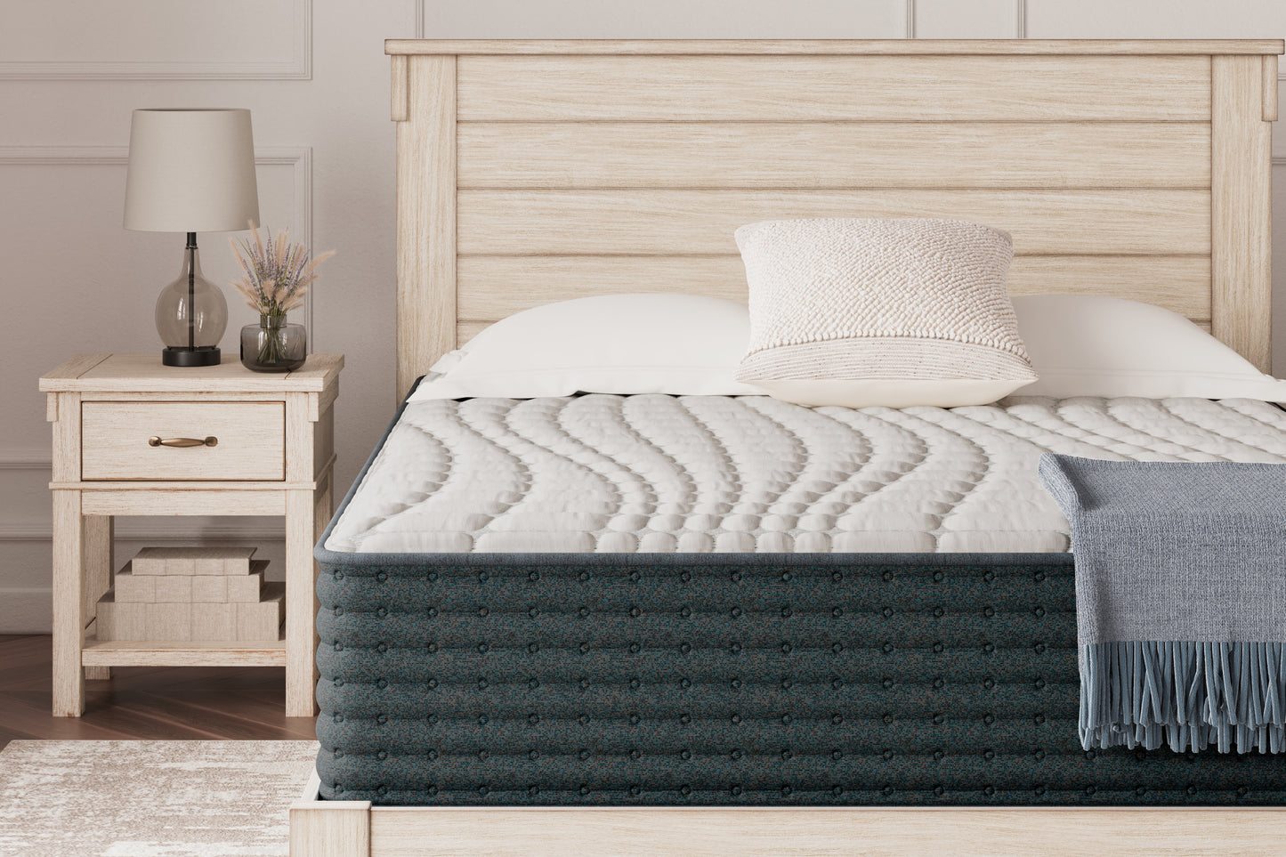 Haines Furniture Outlet - Ashley Furniture - Hybrid 1300 Mattresses - California King / White - M43651