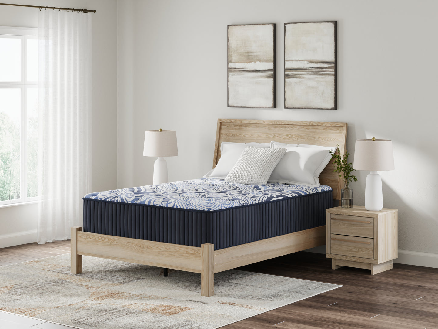 Haines Furniture Outlet - Ashley Furniture - Firm Luxe 2.0 Mattresses - Queen / Blue - M49631