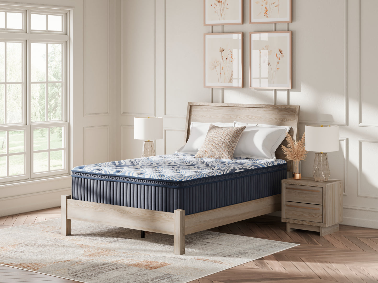 Haines Furniture Outlet - Ashley Furniture - Plush Luxe 2.0 Mattresses - Queen / Blue - M49731