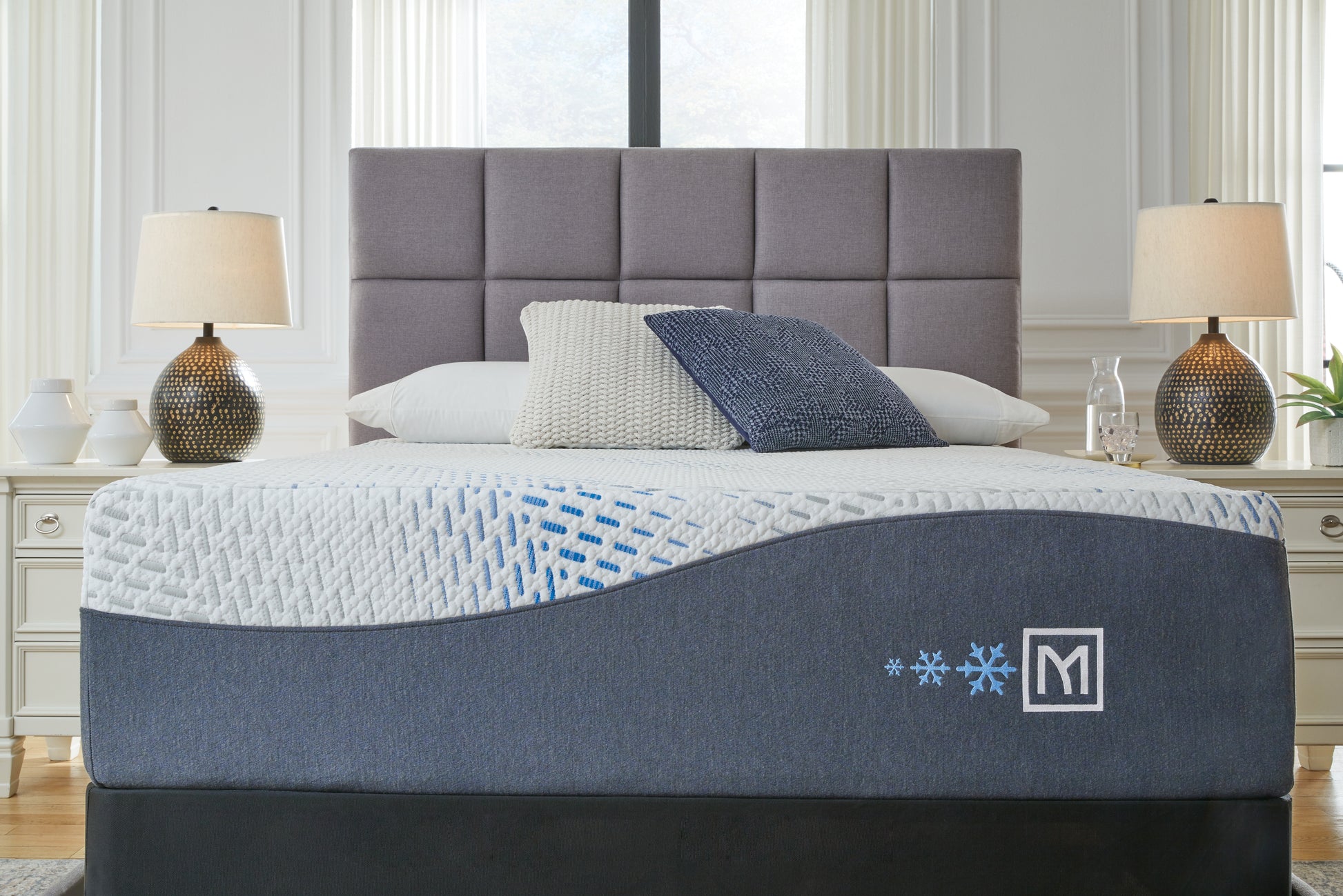 Haines Furniture Outlet - Ashley Furniture - Millennium Cushion Firm Gel Memory Foam Hybrid Mattresses - Queen / White - M50731