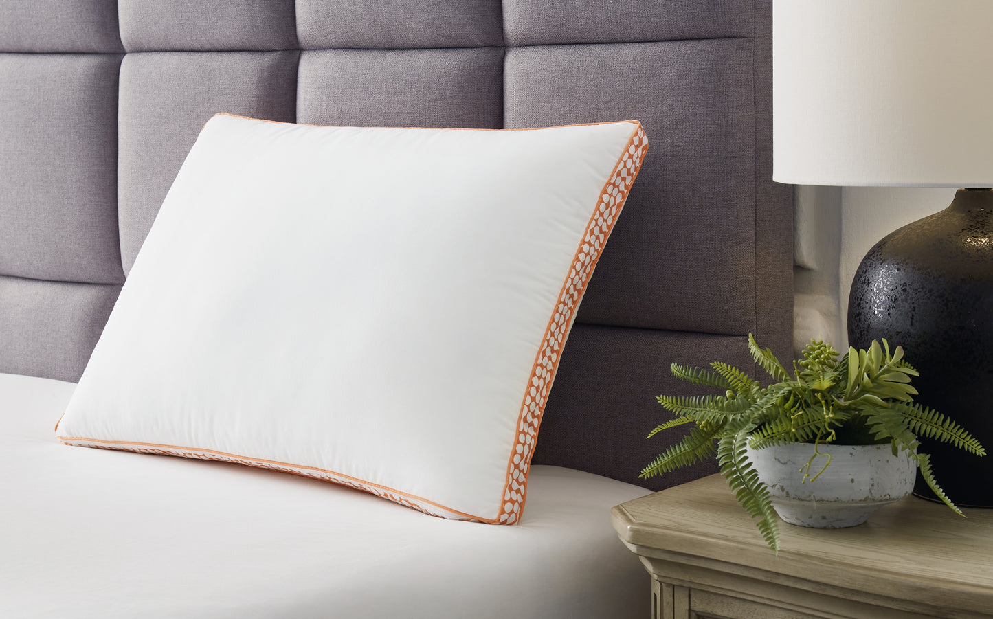 Haines Furniture Outlet - Ashley Furniture - Zephyr 2.0 Pillows - 3-in-1 Pillow (6/CS) / White/Orange - M52112