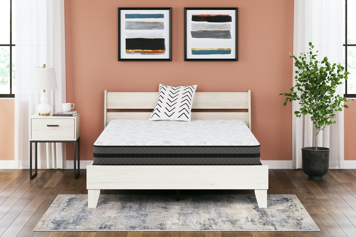 Haines Furniture Outlet - Ashley Furniture - 10 Inch Pocketed Hybrid Mattresses - Full / White - M58921