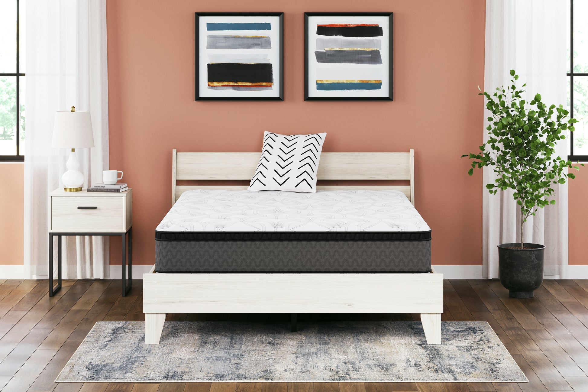 Haines Furniture Outlet - Ashley Furniture - 12 Inch Pocketed Hybrid Mattresses - King / White - M59041
