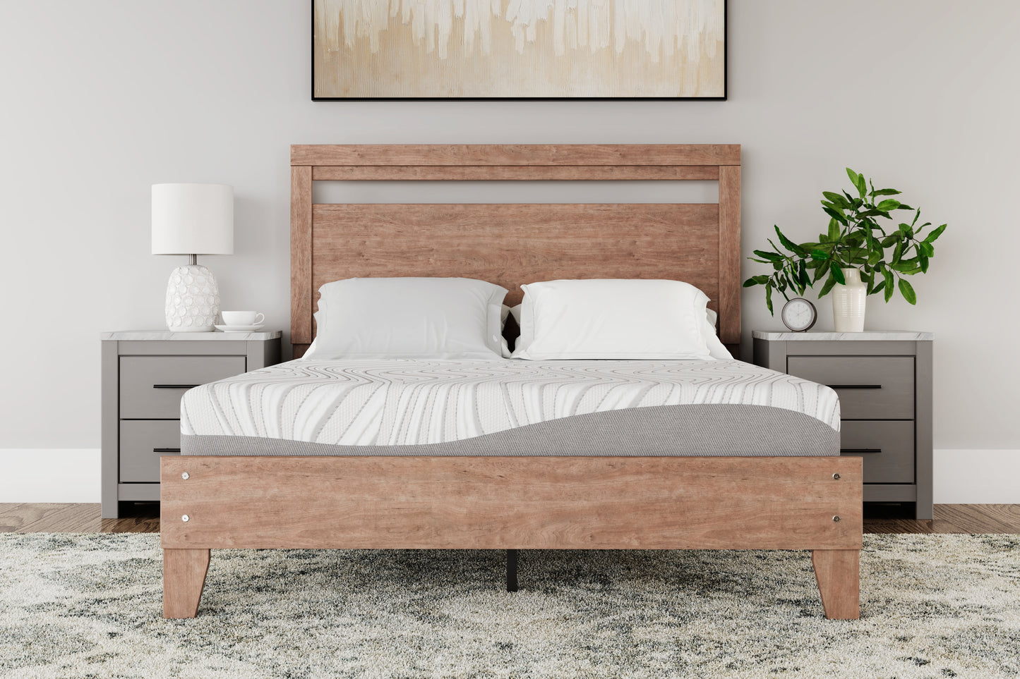 Haines Furniture Outlet - Ashley Furniture - 8 Inch Memory Foam Mattresses - Twin / White - M59111