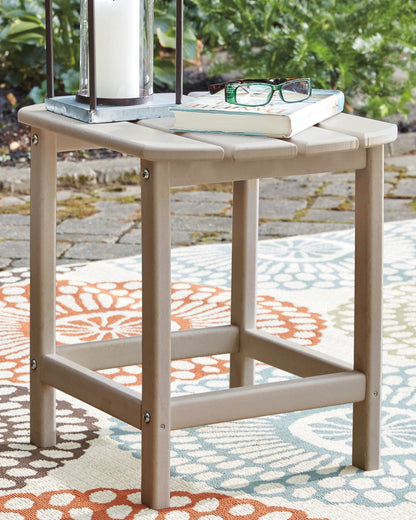 Haines Furniture Outlet - Ashley Furniture - Sundown Treasure Outdoor - Rectangular End Table / Driftwood - P014-703