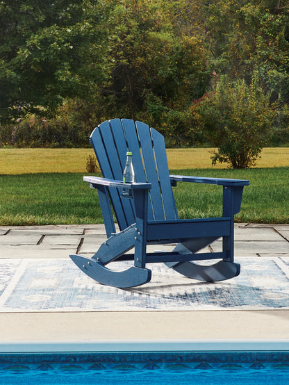Haines Furniture Outlet - Ashley Furniture - Sundown Shores Outdoor - Rocking Chair / Blue - PCP019-827