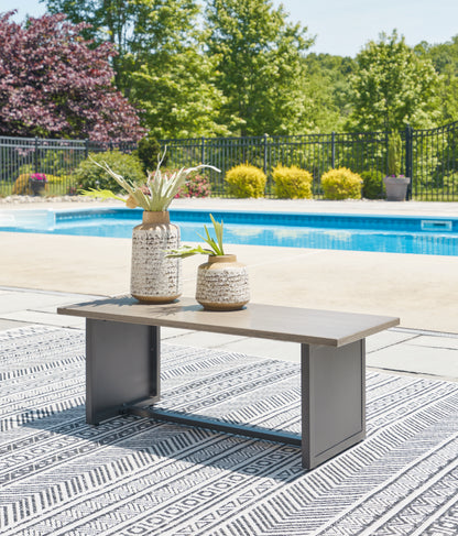 Haines Furniture Outlet - Ashley Furniture - Bree Zee Outdoor - Rectangular End Table / Brown - P160-703