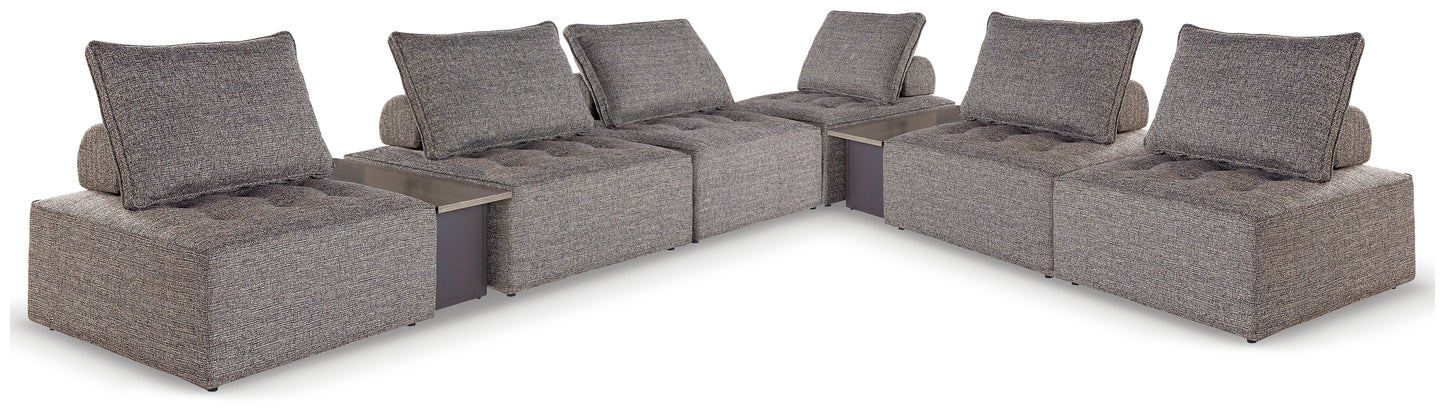 Haines Furniture Outlet - Ashley Furniture - Bree Zee Outdoor - 8-Piece Outdoor Modular Seating / Brown - P160P14