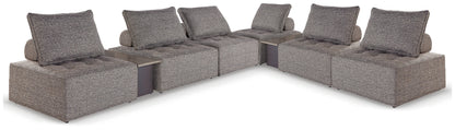 Haines Furniture Outlet - Ashley Furniture - Bree Zee Outdoor - 8-Piece Outdoor Modular Seating / Brown - P160P14