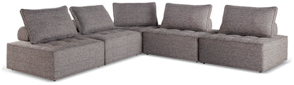 Haines Furniture Outlet - Ashley Furniture - Bree Zee Outdoor - 5-Piece Outdoor Modular Seating / Brown - P160P10