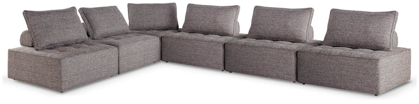 Haines Furniture Outlet - Ashley Furniture - Bree Zee Outdoor - 6-Piece Outdoor Modular Seating / Brown - P160P11